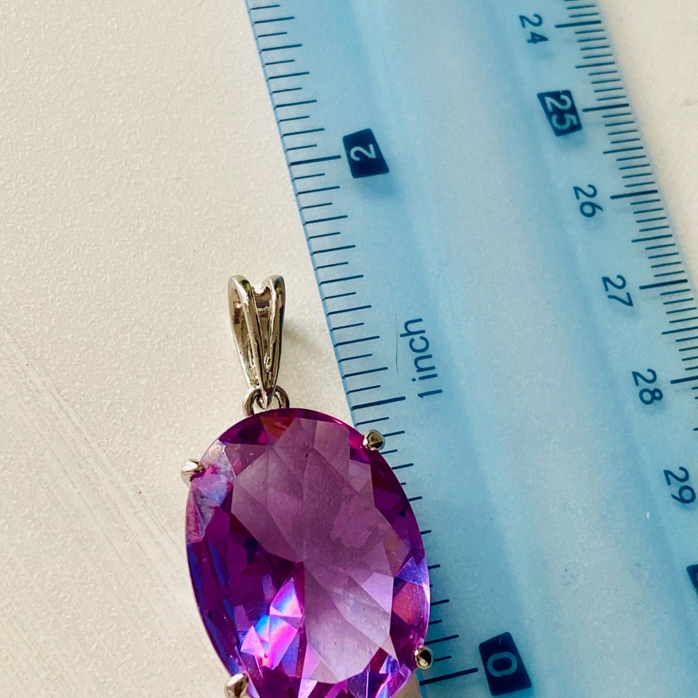 One of a kind 925 Silver and Genuine Amethyst Pendant
